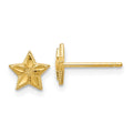 14k Polished Diamond-cut Star Post Earrings, 6 x 6 mm