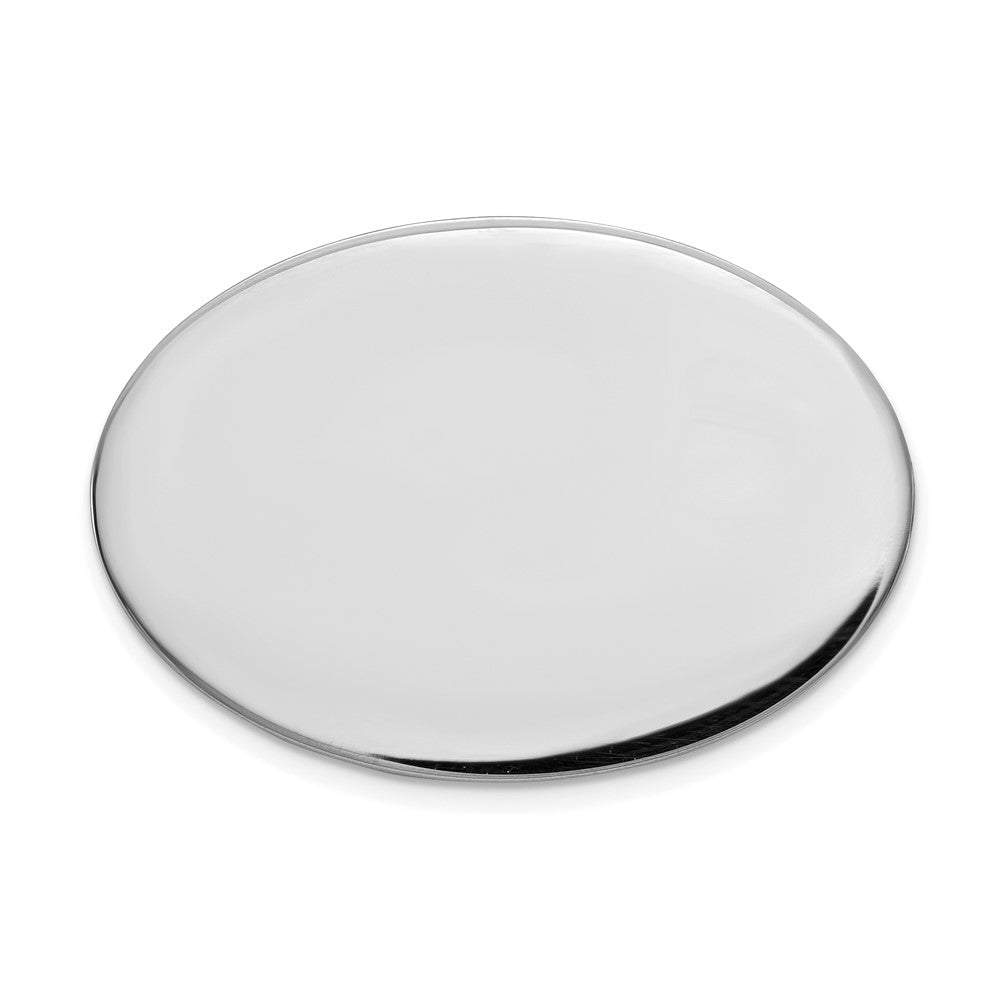 14k White Gold Mens Oval Tie Tac