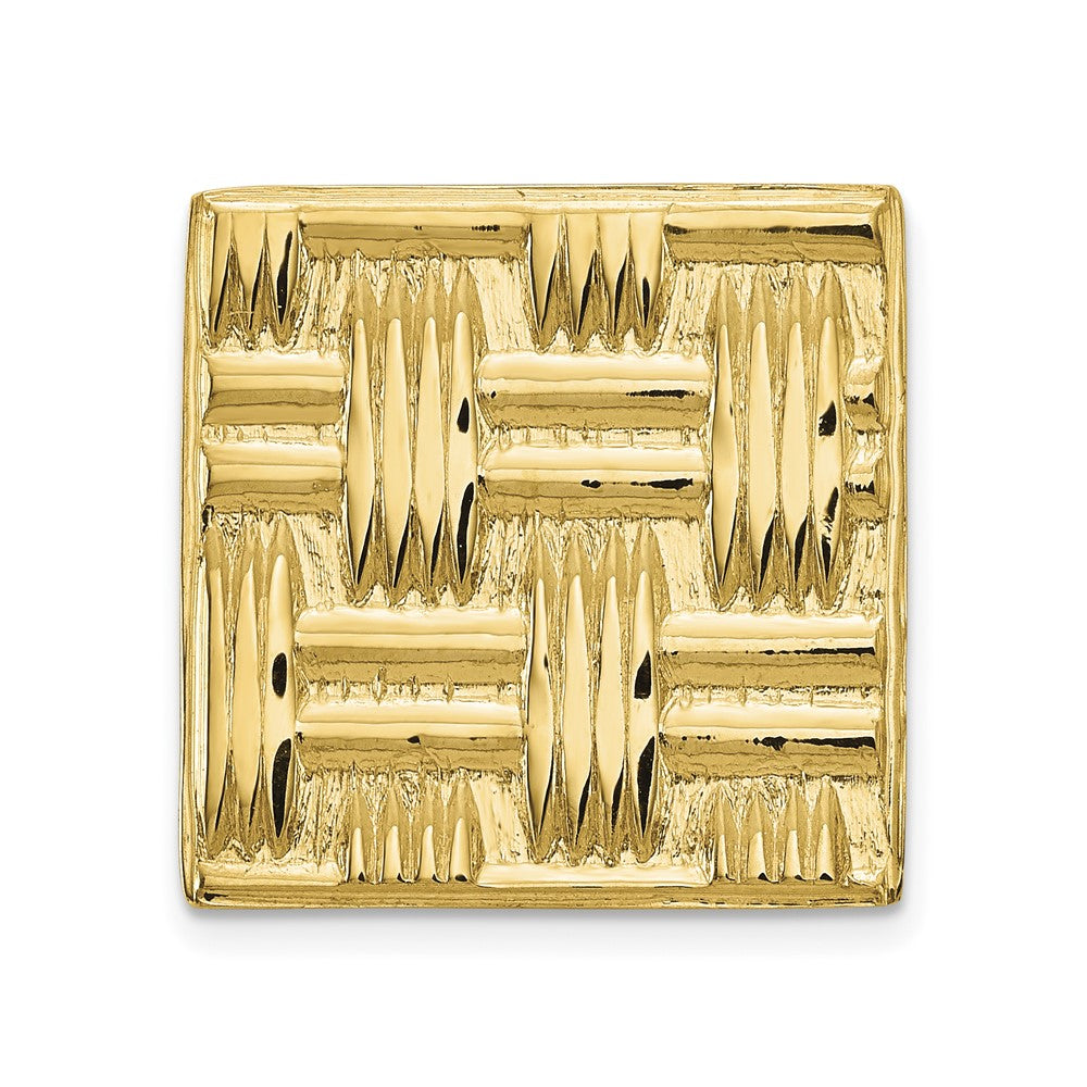 14K Mens Square Basketweave Textured Tie Tac