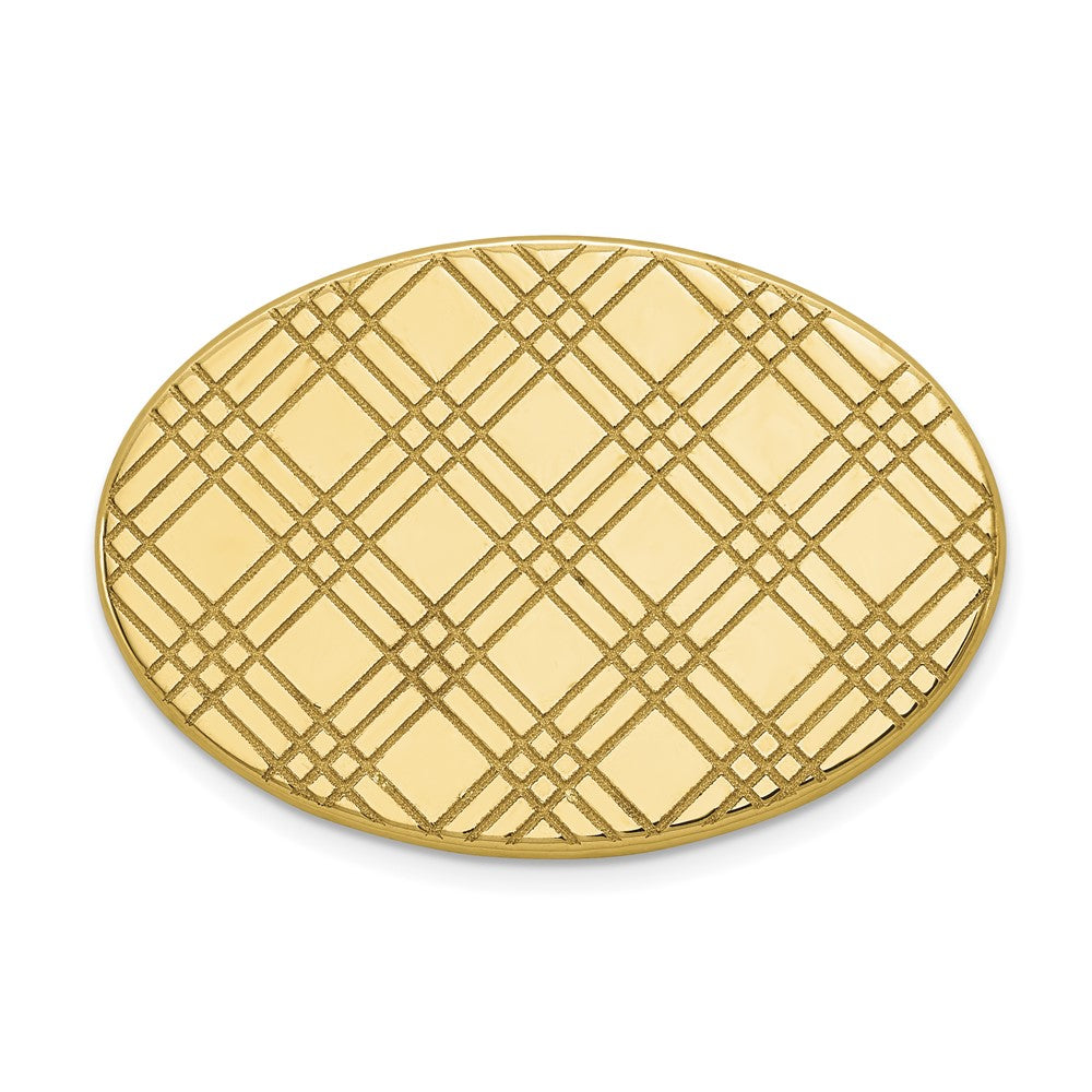 14k Mens Checkered Pattern Oval Tie Tac