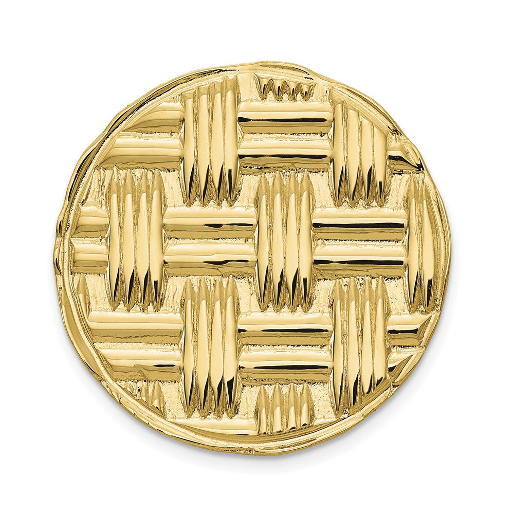 14K Mens Circular Basketweave Textured Tie Tac