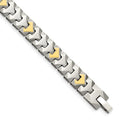 Tungsten w/10k Polished Chevron Style 8.25in Bracelet, 8.25 mm