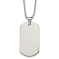 Chisel Tungsten Polished Dog Tag 22 inch Necklace, 22 x 24 mm