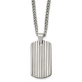Chisel Tungsten Polished Dog Tag 22 inch Necklace, 22 x 23.71 mm