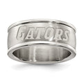 UNIV OF FLORIDA STAINLESS STEEL LOGO BAND RING SIZE 8, 0.7 x 0.3 mm