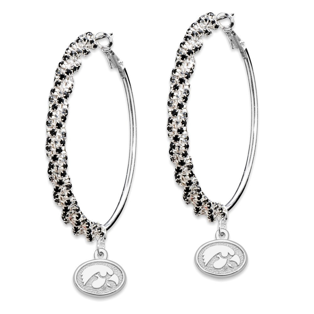 UNIV OF IOWA AMPED LOGO CRYSTAL EARRINGS