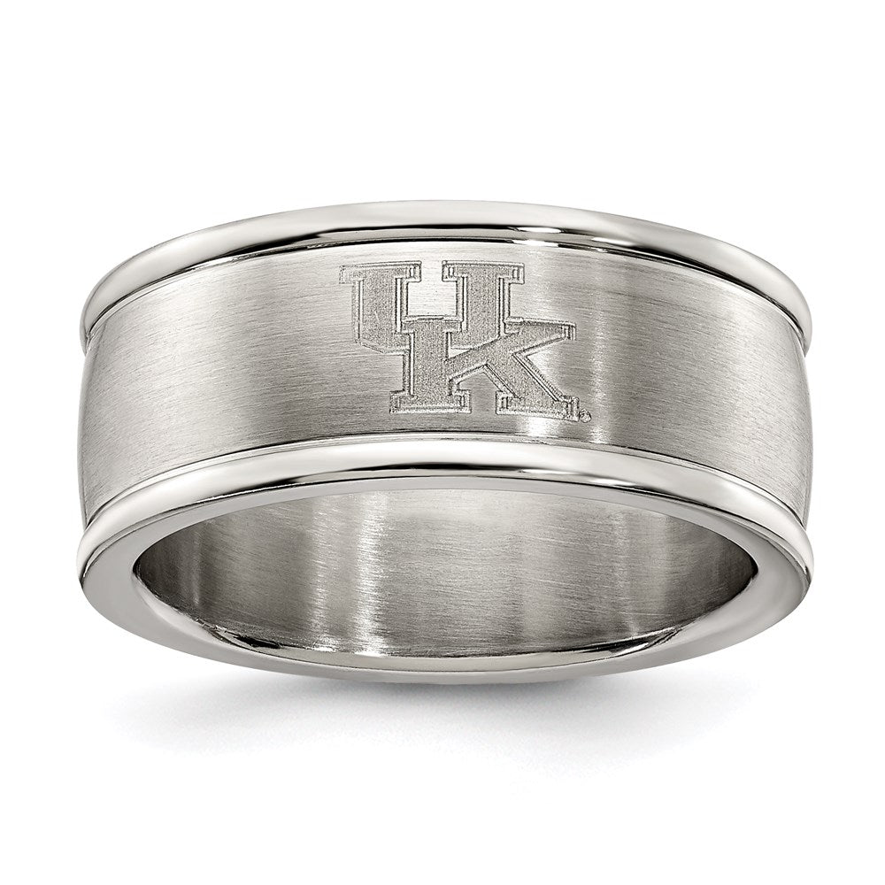 UNIV OF KENTUCKY STAINLESS STEEL LOGO BAND RING SIZE 6, 0.7 x 0.3 mm