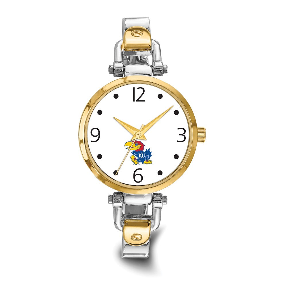 LogoArt University of Kansas Elegant Ladies Two-tone Quartz Bracelet Watch
