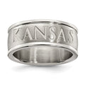 UINV OF KANSAS STAINLESS STEEL LOGO BAND RING SIZE 8, 0.7 x 0.3 mm