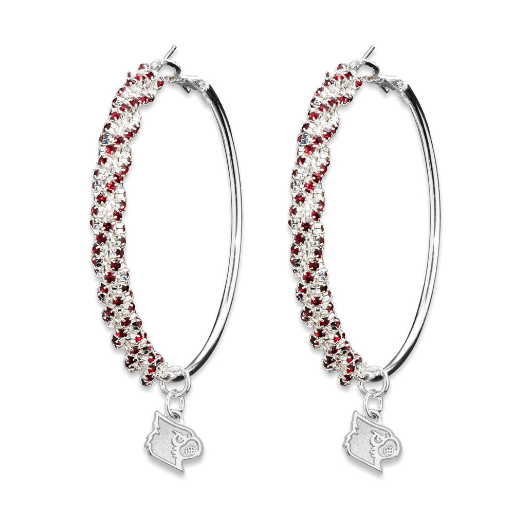 UNIV OF LOUISVILLE AMPED LOGO CRYSTAL EARRINGS
