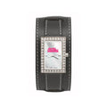 UNIV OF MISS OLE MISS STARLETTE WIDE BLK LEA WATCH