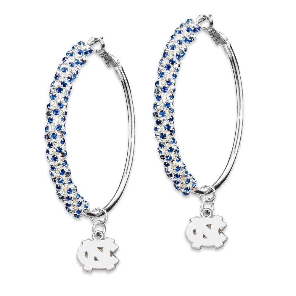 UNIVERSITY OF NORTH CAROLINA AMPED LOGO CRYSTAL EARRINGS