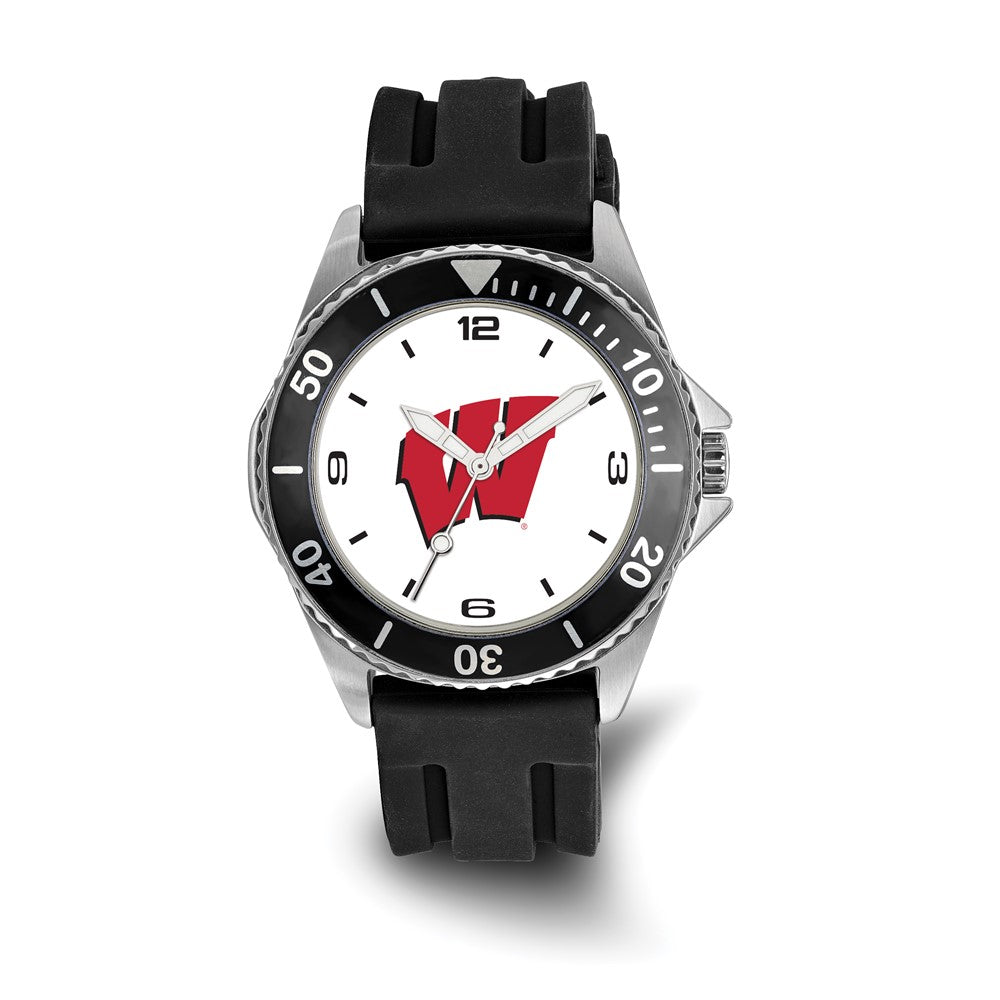 LogoArt University of Wisconsin Collegiate Gents Silicone Strap Quartz Watch
