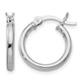 Sterling Silver Rhodium-plated Polished Hinged Hoop Earrings, 15 x 3 mm