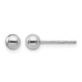 Sterling Silver Rhodium-plated 4mm Polished Ball Post Earrings, 4 x 4 mm