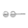 Sterling Silver RH-plated 6mm Polished Ball Post Earrings, 6 x 6 mm