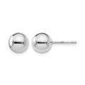 Sterling Silver RH-plated 8mm Polished Ball Post Earrings, 8 x 8 mm