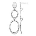 Sterling Silver Rhodium-plated Polished Post Dangle Earrings, 48 x 15.04 mm