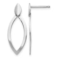 Sterling Silver Rhodium-plated Polished Post Dangle Earrings, 25.25 x 9.51 mm