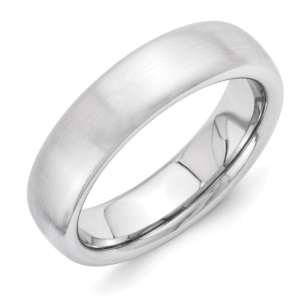 Vitalium Brushed 6mm Domed Band, Size 7, 6 mm