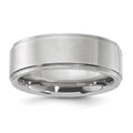 Vitalium Polished Ridged Edge Flat 8mm Band, Size 10, 8 mm