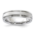 Vitalium Satin Finish Center Rounded Edge 6mm Band, Size 10, 6 mm