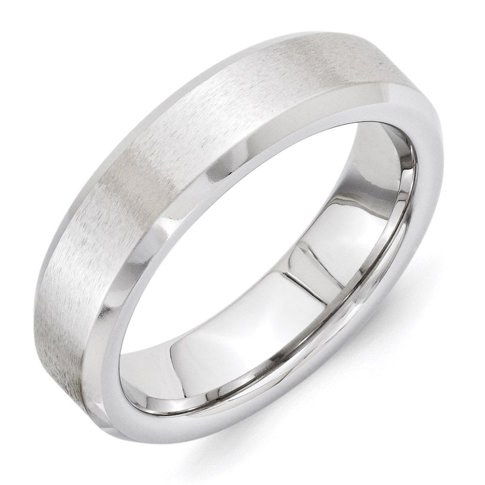 Vitalium Grain Center Finish 6mm Beveled Edge Band, Size 9.5, 6 mm