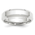 14k White Gold 6mm Beveled Edge Comfort Fit Wedding Band Size 8.5, 6 mm, 7.72 g - ID5S9WBE060-8.58L7