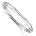 14k 3/16 White Gold 5mm Hinged Baby Bangle, 6 x 5 mm