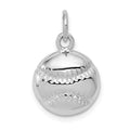 14k White Gold Baseball Charm, 20 x 11 mm