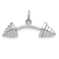 14k White Gold Curved Barbell Charm, 11 x 26 mm