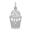 14k White Gold Basketball in Net Charm, 22 x 10 mm