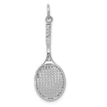 14k White Gold Tennis Racquet Charm, 35 x 11 mm