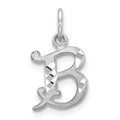14KW Diamond-cut Letter B Initial Charm, 14.05 x 9.83 mm