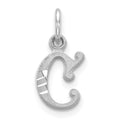 14KW Diamond-cut Letter C Initial Charm, 12.2 x 7.96 mm
