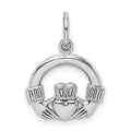 14k White Gold Claddagh Charm, 20 x 14 mm