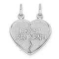 14k White Gold BEST FRIEND 2-Piece Break-apart Charm, 20 x 17 mm