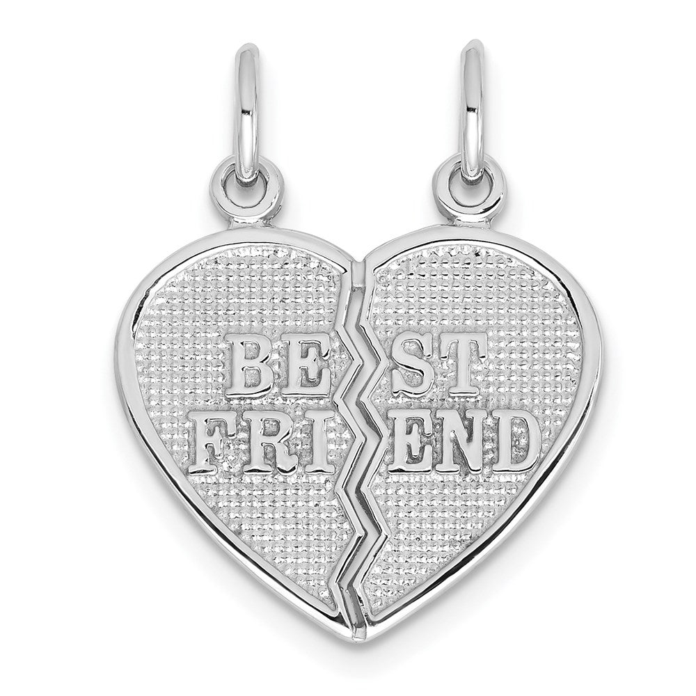 14k White Gold BEST FRIEND 2-Piece Break-apart Charm, 20 x 17 mm