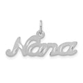 14k White Gold Satin NANA Charm, 15 x 27 mm