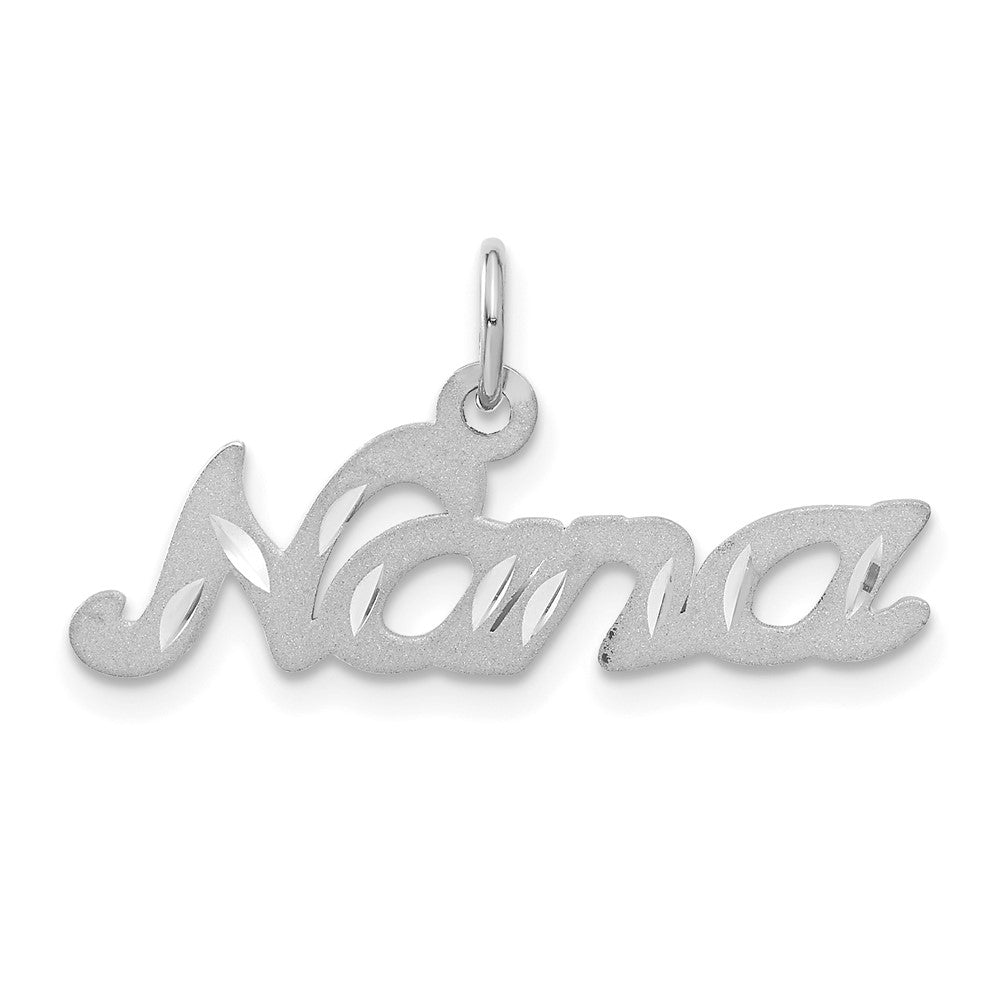 14k White Gold Satin NANA Charm, 15 x 27 mm