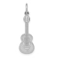 14k White Gold Acoustic Guitar Charm, 27 x 9 mm
