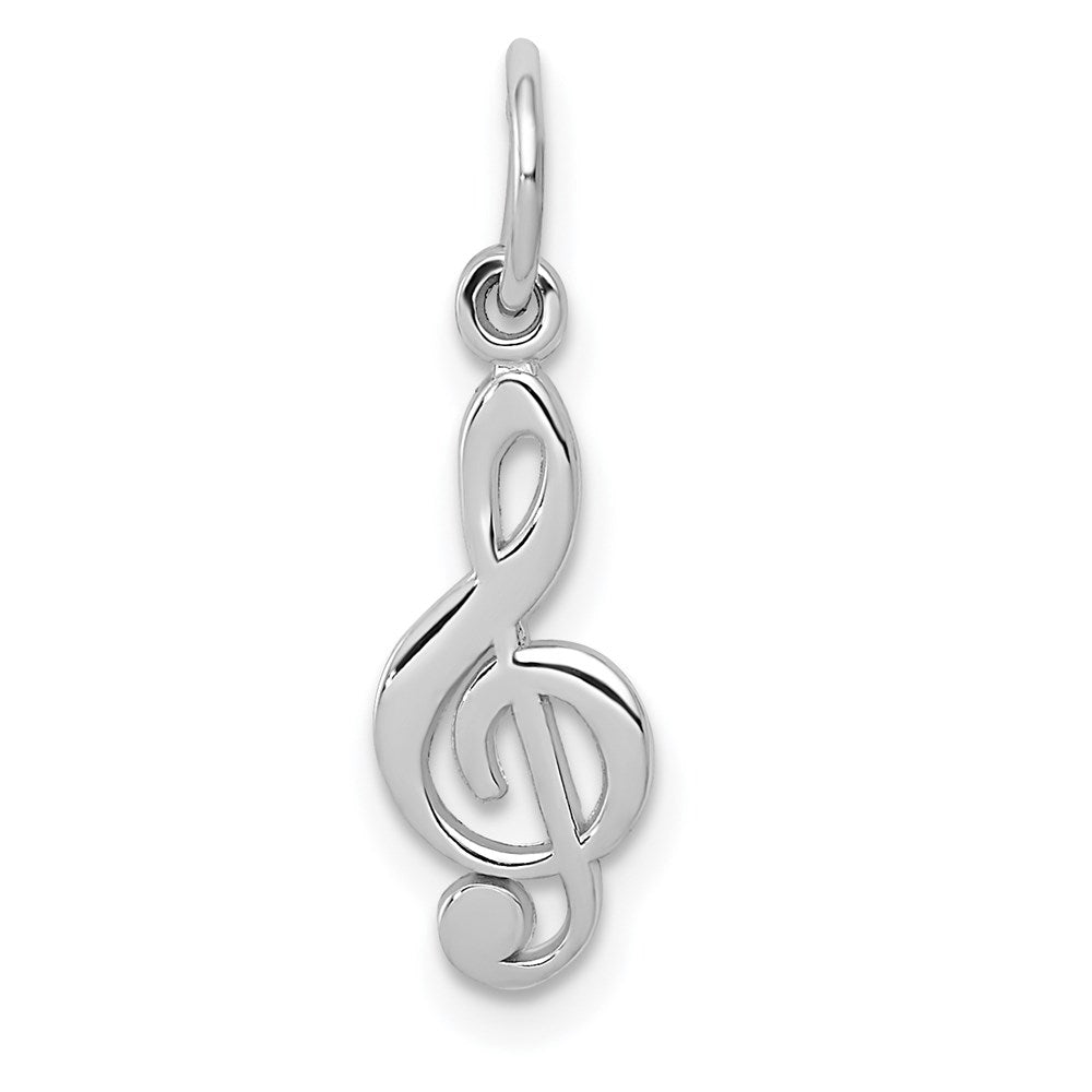 14k White Gold Treble Clef Charm, 20 x 5 mm