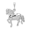 14k White Gold Polished Horse Charm, 33 x 25 mm