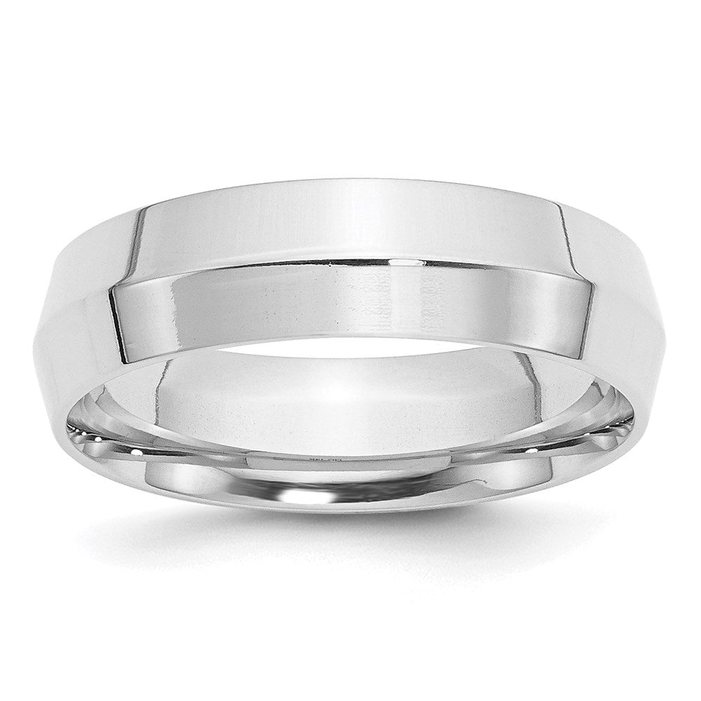 14k White Gold 6mm Knife Edge Comfort Fit Wedding Band Size 7, 6 mm, 6.51 g - ID5S9WKE060-78L7