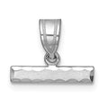 14kw Large Brushed Diamond Cut Number Top Charm, 6.86 x 16.19 mm
