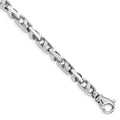 14K White Gold 8 inch 5.5mm Fancy Link with Fancy Lobster Clasp Bracelet, 1 x 5.5 mm