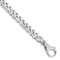 14K White Gold 8 inch 8mm Hand Polished Fancy Link with Fancy Lobster Clasp Bracelet, 1 x 8 mm