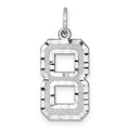 14kw Large Brushed Diamond-cut  Number 8 Charm, 20.3 x 11.31 mm