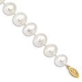 14k 11-12mm White Near-Round Freshwater Cultured Pearl 7.5 inch Bracelet, 7.5 mm