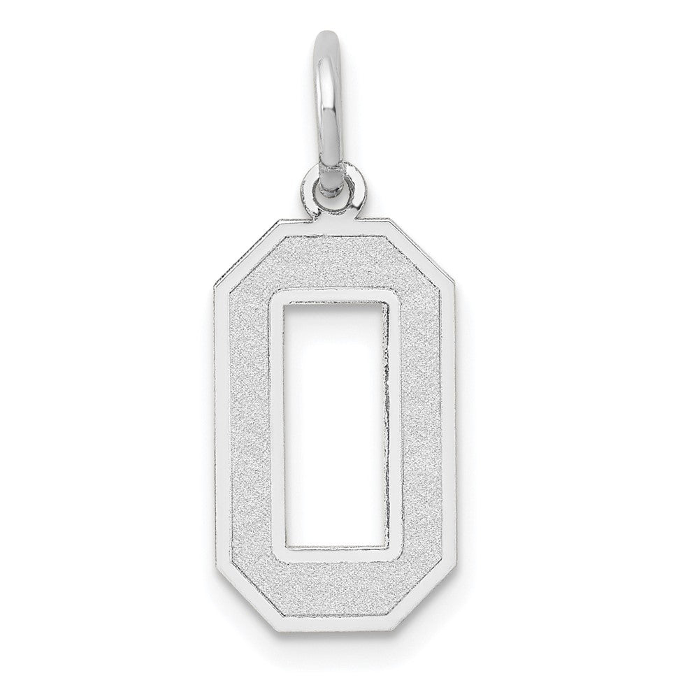 14kw Medium Satin Number 0 Charm, 16.13 x 8.21 mm